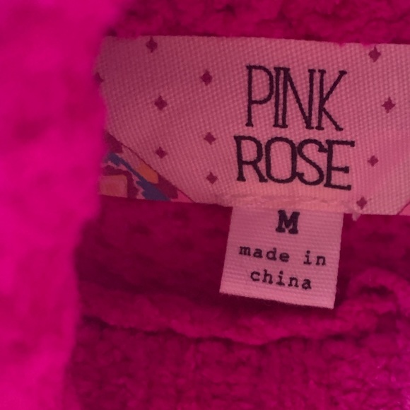 Pink crop chenille sweater size M - Picture 3 of 3